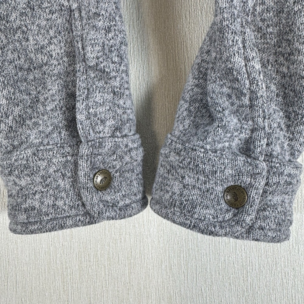 Taylor Stitch Big Sur Shirt Jacket Mens 42 Heather Gray Polartec Fleece Snap USA - Picture 11 of 13